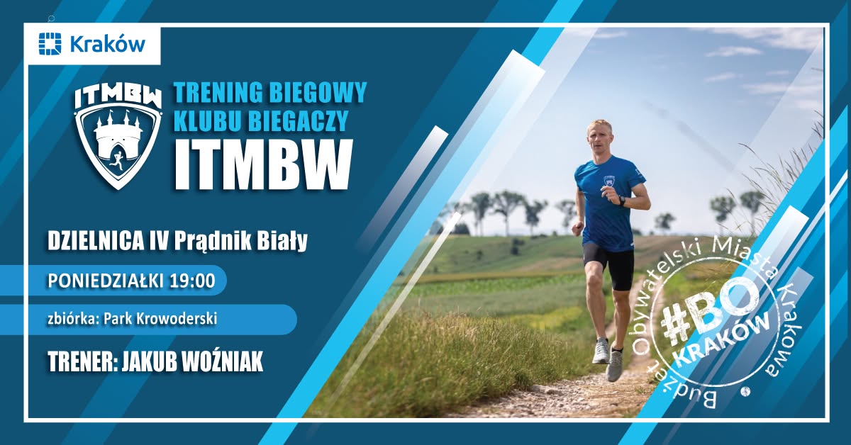 Trening biegowy klubu biegaczy ITMBW na Prądniku Białym