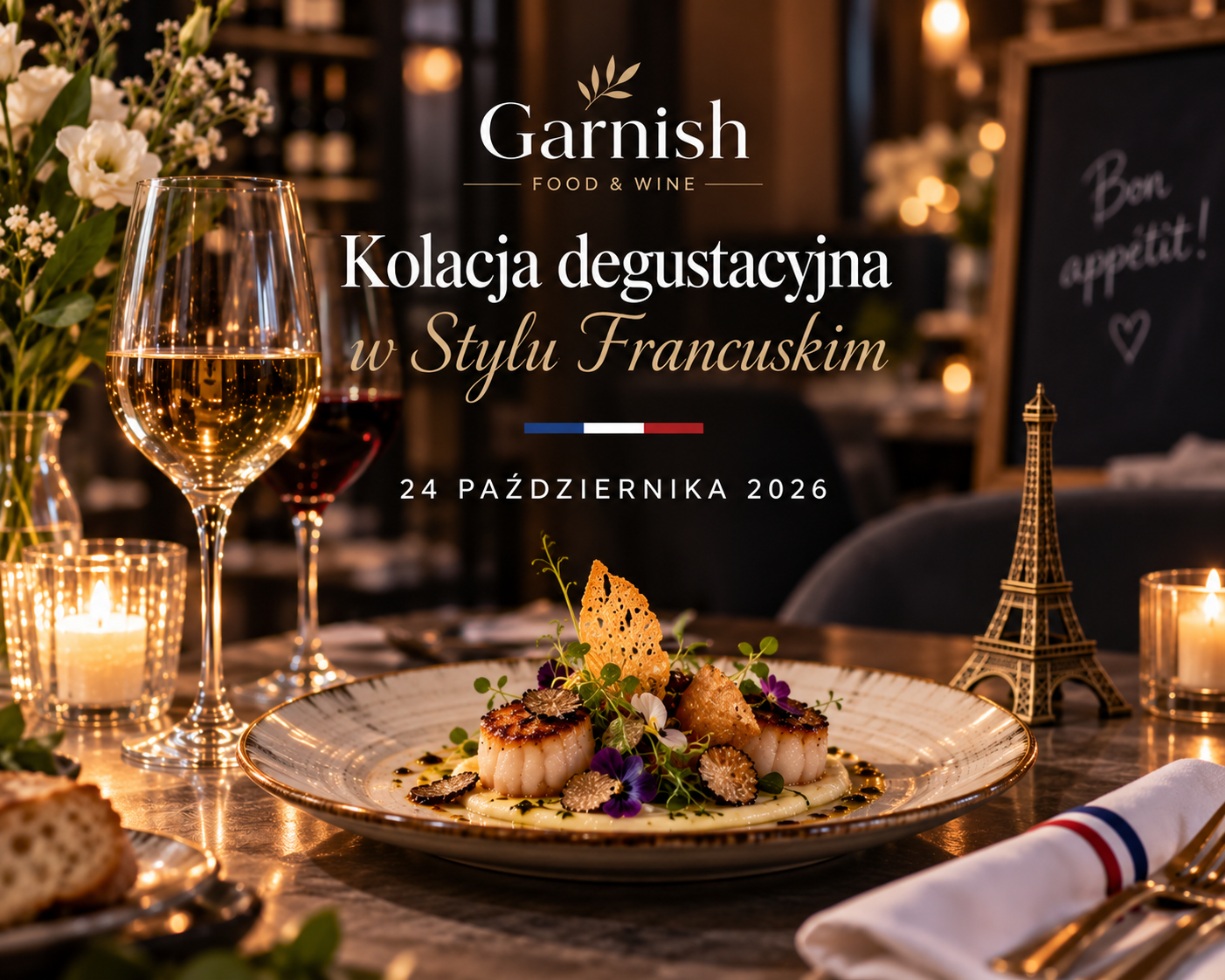 Kolacja Degustacyjna  W Stylu Francuskim